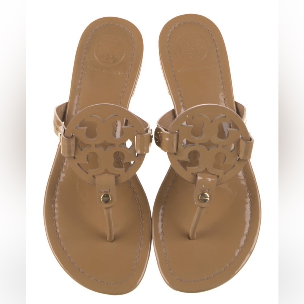 Tory Butch patent leather Miller Sandal sz 8